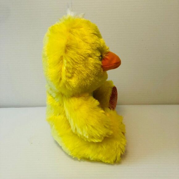 Fuzzy Friends Yellow Duck w/ Egg Design on Belly 7 Inches Tall Easter Plush - Picture 4 of 5